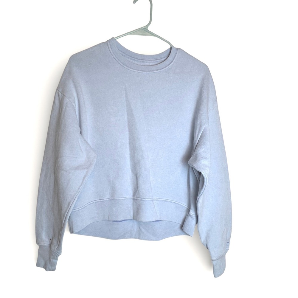 Hollister Cropped Crewneck‎ Sweatshirt Light Blue Pullover Women's XS